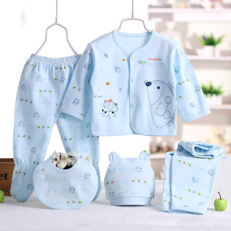 Children's set, underwear for new born, trousers, 5 pieces, children's clothing, combed cotton, 0-3 month 3