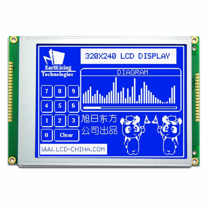 5.7寸LCD320240工控液晶屏/LCM320x240图形点阵液晶模块/蓝底白字