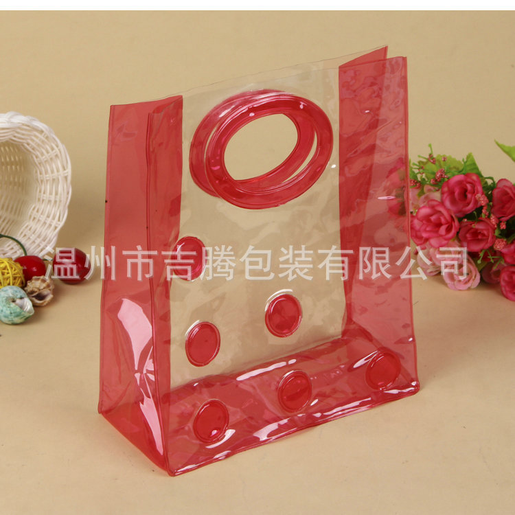 供应异形充气化妆袋 pvc透明塑料 透明pvc手提袋套装 圆形手提