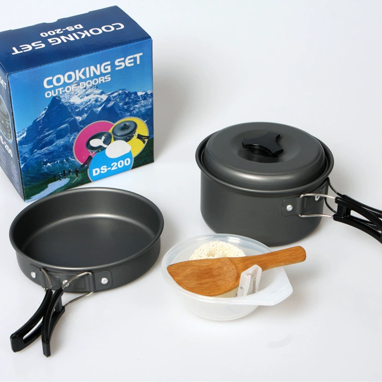 Factory outdoor coat pot wild camp sleeve cooker oxide oxide non-stick pot 1-2 people outdoor barracks cooker cooking utensils 200