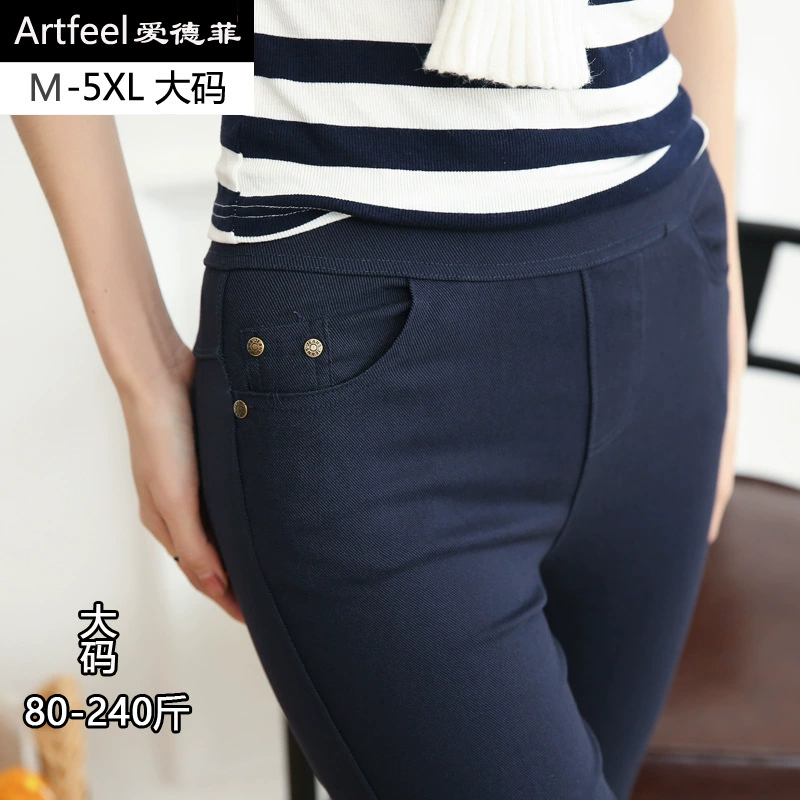 Cross-border new button pocket nine-point women's pants spring fat mm large size outer leggings for women one-piece hair delivery agent