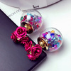 South Korean goods, summer glossy earrings, design crystal, flowered, trend of season