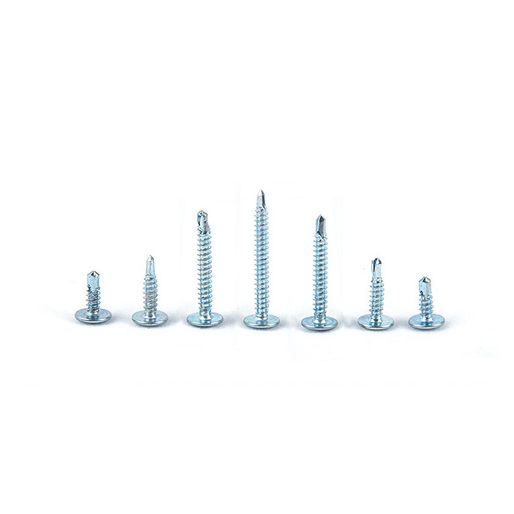创智厂家直销 电镀锌碳钢螺丝 ST4.2圆头华司十字钻尾螺钉