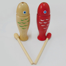 批发 奥尔夫打击乐器 木制小木鱼 木质早教教具 儿童木鱼形玩具