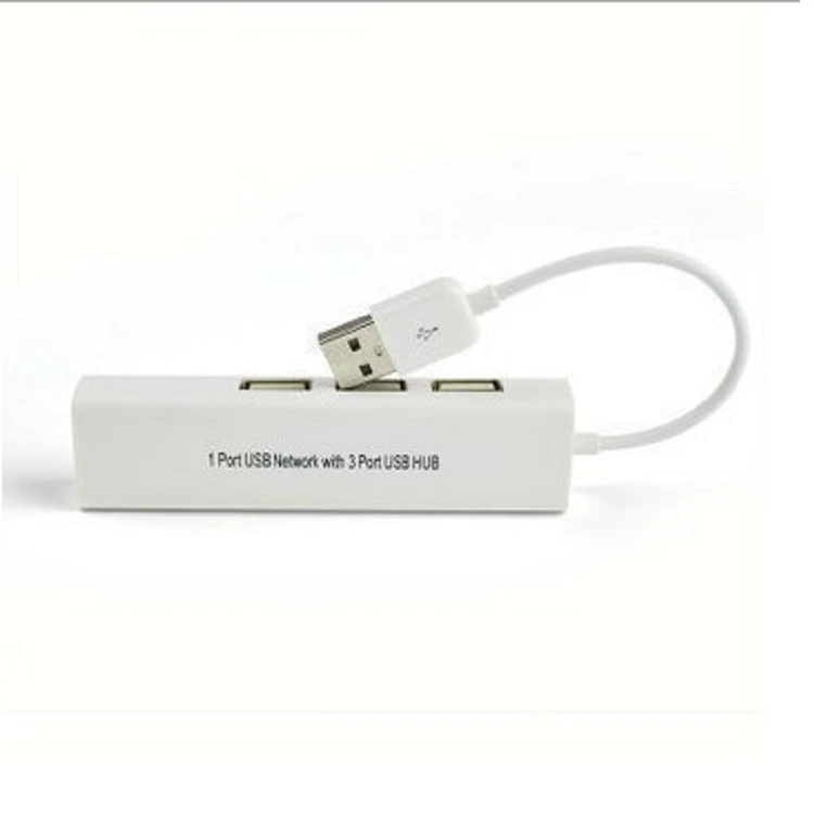 Оптовая USB сетевая карта + трехпортовый концентратор, двойной вход, одно расширение, 3 интерфейса USB, адаптер USB на RJ45