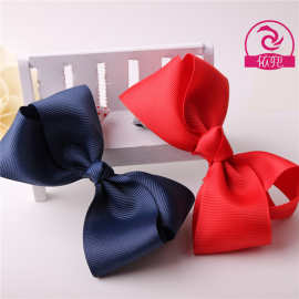 热卖款儿童发饰罗纹带蝴蝶节 泡泡花蝴蝶结 韩版女款发夹发饰配件