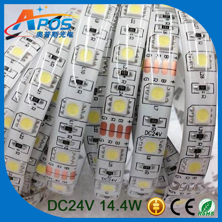 Barra de luz suave 5050 bajo voltaje 24V tira de luz suave decoración escaparate tres chips impermeable Barra de luz suave 60 cuentas/metro