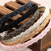 Woven fashionable headband with beads with pigtail from pearl, hair accessory, Korean style, new collection