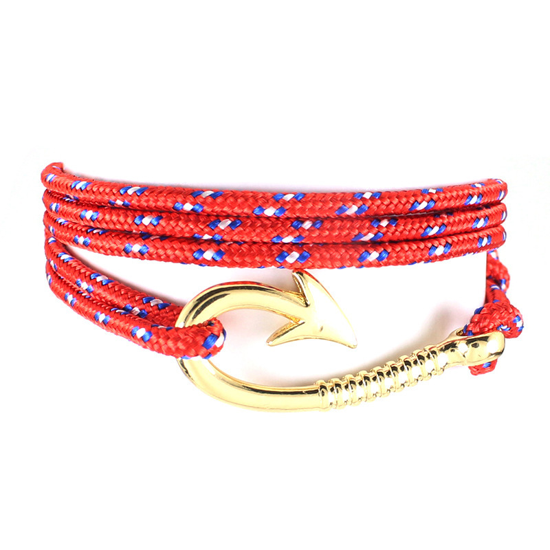 GC026 hot-selling fashion leisure sailing Navy pirate Hook woven bracelet factory direct sale GC026 hot-selling fashion leisure sailing Navy pirate Hook woven bracelet factory direct sale