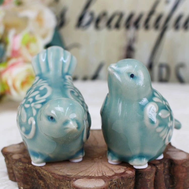 Европейский мини-пейзаж кросс-борт ceramic украшения бутик фарфор пустотелая пара птица животное украшения завод direct sales