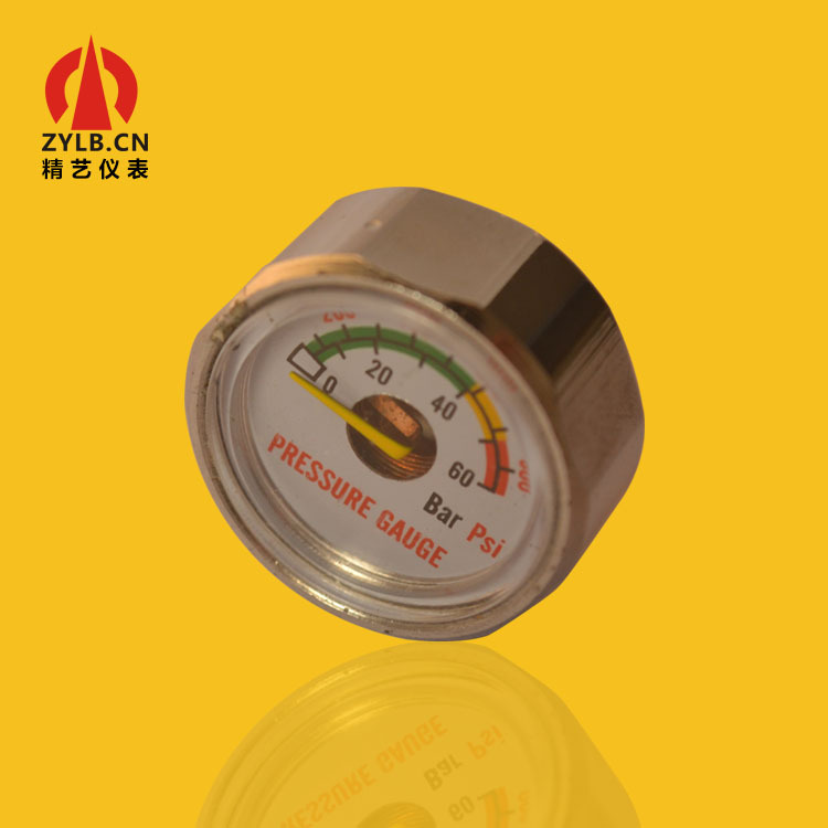 供应微压力表微型压力表迷你金刚表六角压力表Y25 60BAR工厂批发