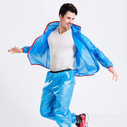 New split raincoat outdoor cycling waterproof adult reflective strips luminous raincoat and rain pants set bicycle suit