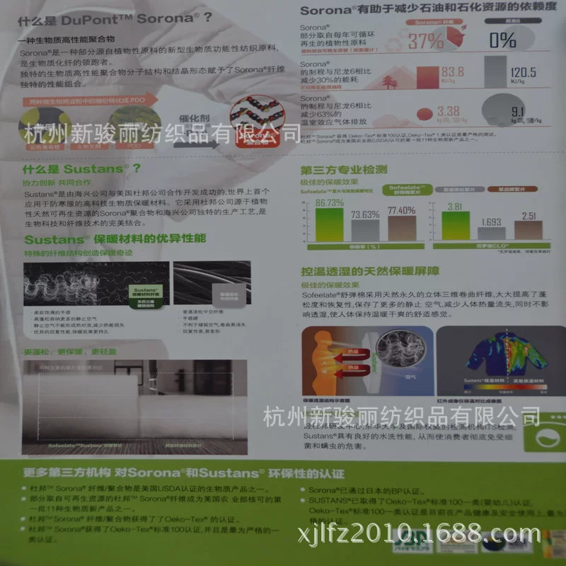 Хлопок DuPont Sorona Cotton SUSTANS Eco Cotton regenerated bio-fleece вымытого хлопка