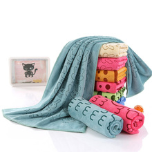 卡通印花超细纤维童巾25*50磨绒柔软吸水巾300克/平方厚毛巾