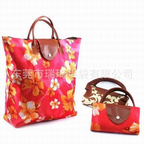 供应休闲时尚购物袋手提印花袋出口折叠购物袋大容量服装袋强度高