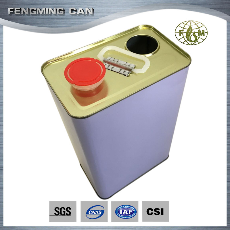 批发供应4L化工油漆桶 固化稀释剂铁桶 方形马口铁包装桶