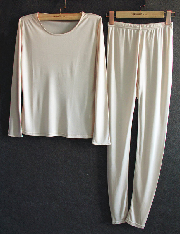 Wholesale Comfortable Silk Mulberry Silk Women's Thermal Underwear Thin Women's Clothing Body Plastic Base Autumn Clothes and Pants Set