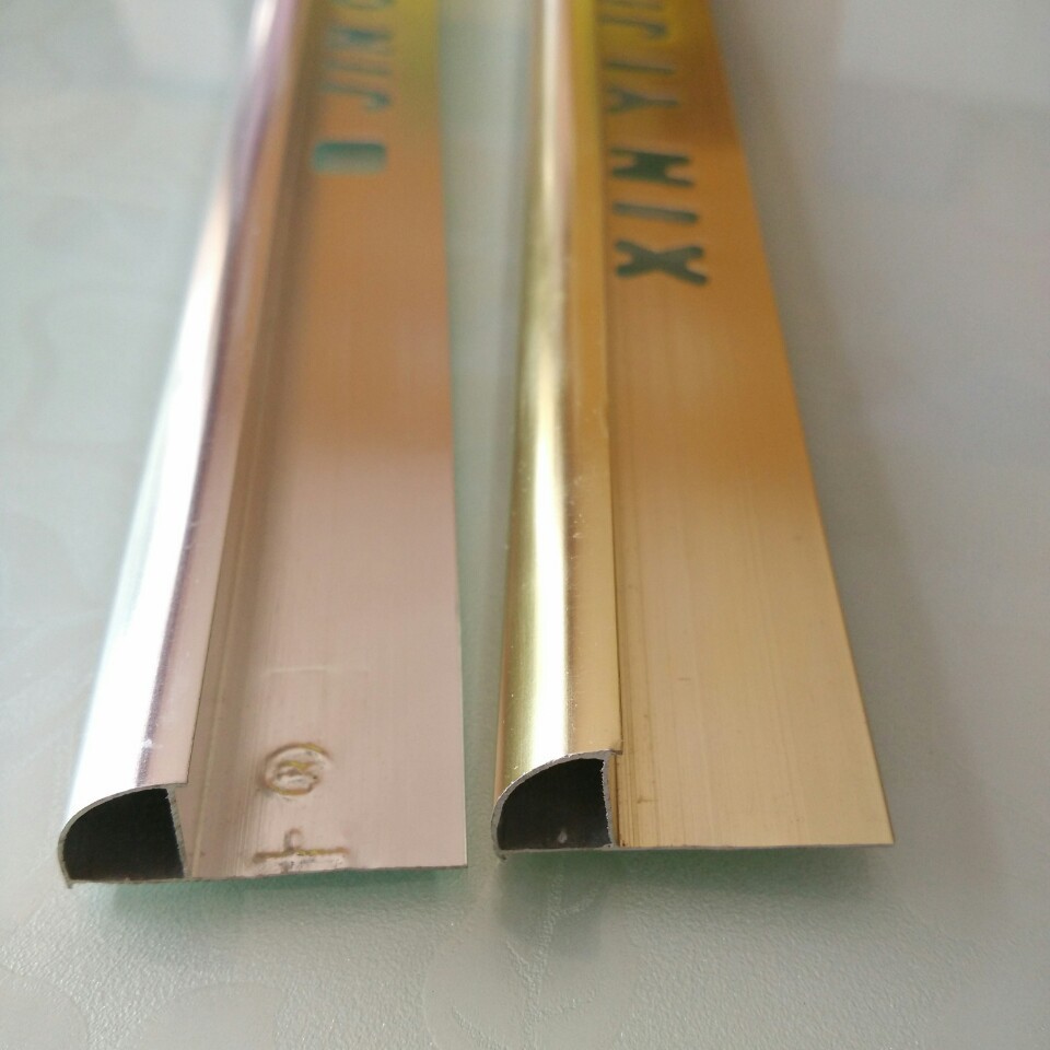 铝合金瓷砖圆弧阳角线阳角收口条木地板弧型包边金属收边装饰边条