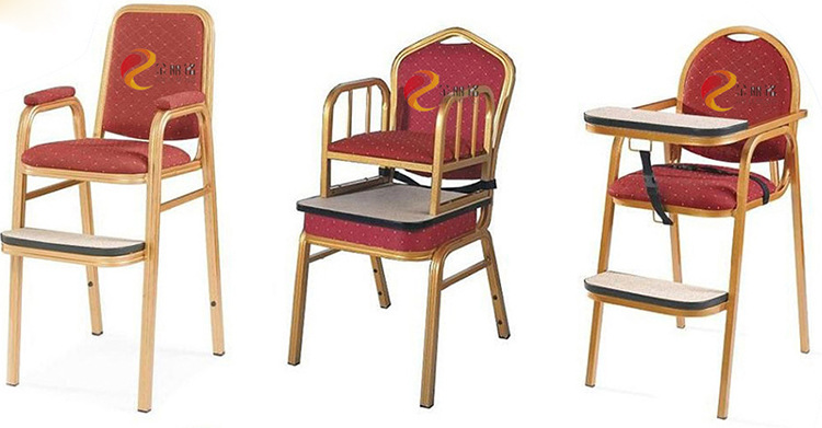Jinliming fábrica de suministro de hotel Silla de comedor para niños BB silla respaldo Hotel niños de metal bebé Silla de comedor