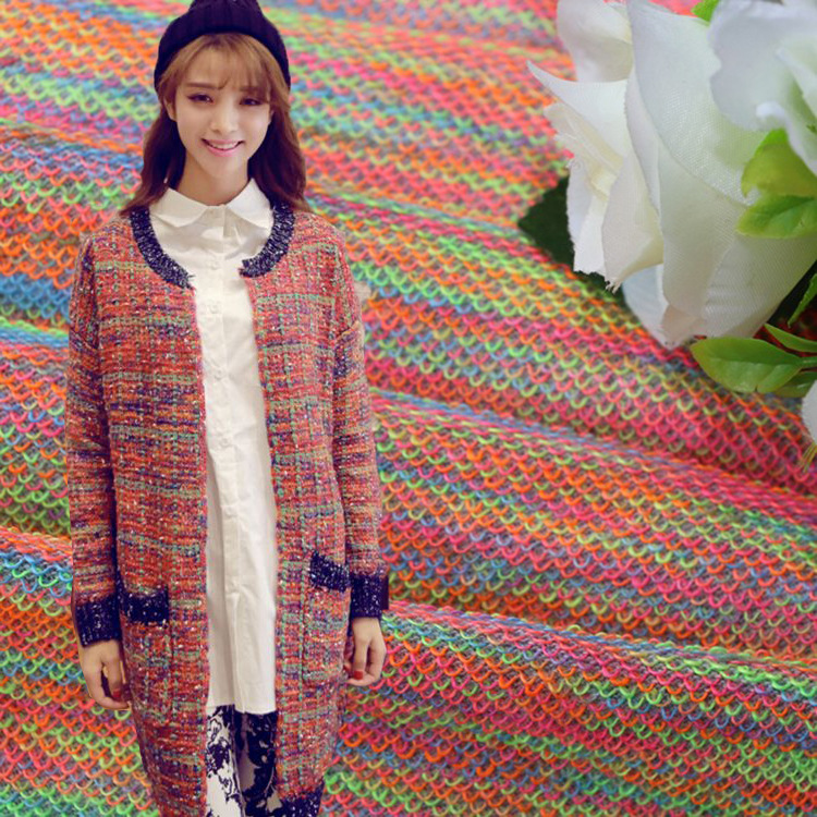 厂家直销 涤粘针织粗纺毛圈布YH0596服装家纺布批发