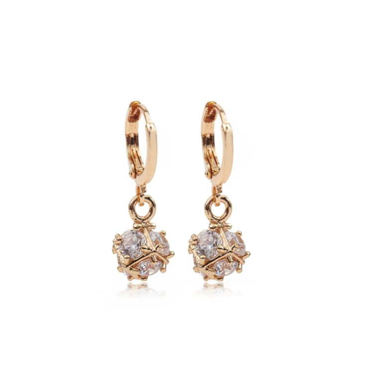 Earrings with zircon handmade, accessory, Korean style, micro incrustation, direct factory sales