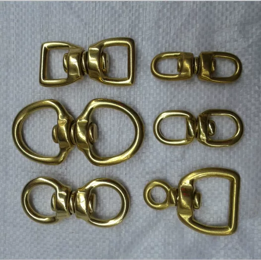 Pure Copper Movable Figure-Eight Ring Pet Harness Leather Rope Brass Connecting Ring Bag Handmade Leather Accessories