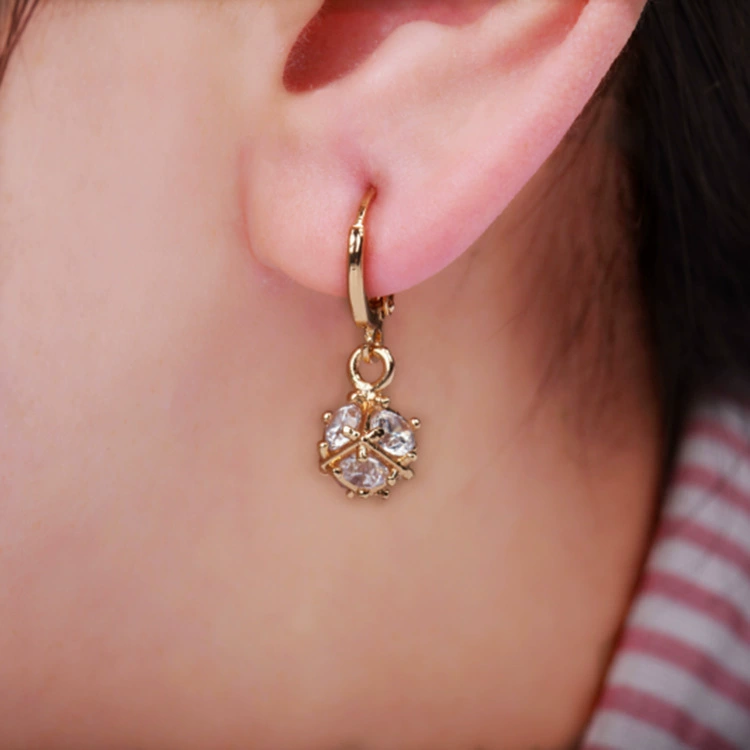 Earrings with zircon handmade, accessory, Korean style, micro incrustation, direct factory sales