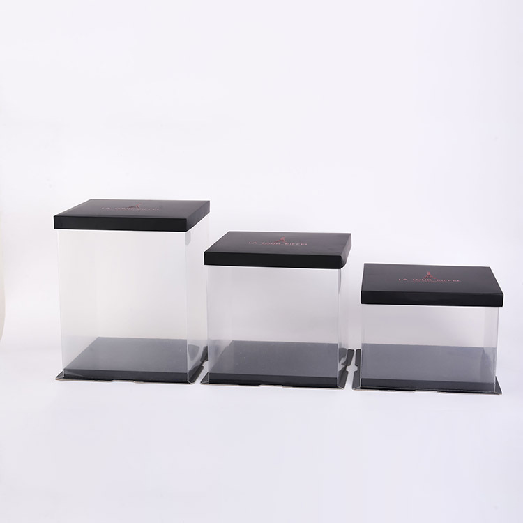 蛋糕盒子透明蛋糕包装翻糖甜品双层加高单层透明烘焙包装加印logo