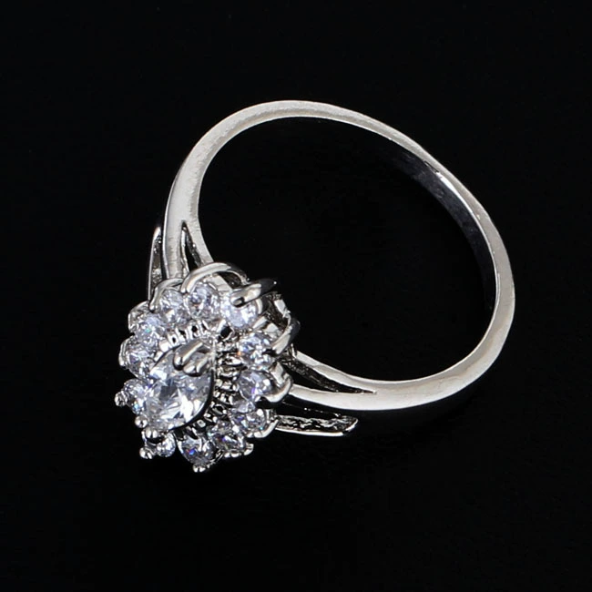 Цирконий, платиновое кольцо с камнем, прямые поставки, Aliexpress, оптом