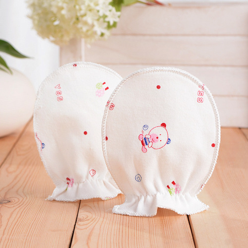 Baby Glove Pure Scratch-Resistant Face Covering Hand Cotton Newborn Supplies Four Seasons Newborn Baby Hand Protection Biting Maternity Spring Autumn