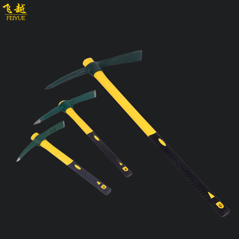 包塑柄洋镐 TPR不震手包塑柄十字镐 户外野营不脱落倒装镐