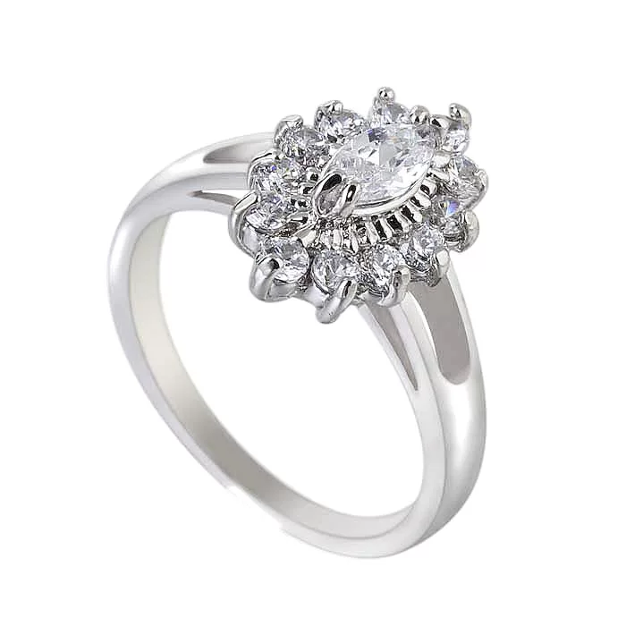 Цирконий, платиновое кольцо с камнем, прямые поставки, Aliexpress, оптом