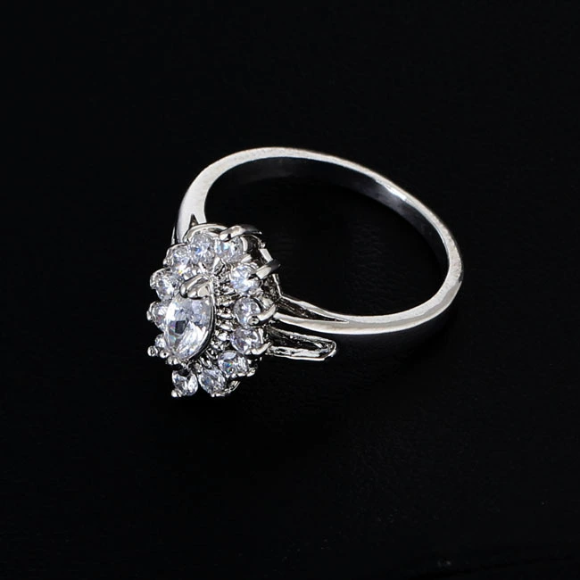 Цирконий, платиновое кольцо с камнем, прямые поставки, Aliexpress, оптом