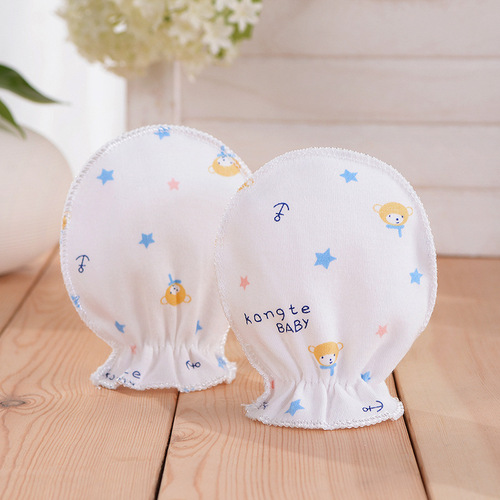 Baby Glove Pure Scratch-Resistant Face Covering Hand Cotton Newborn Supplies Four Seasons Newborn Baby Hand Protection Biting Maternity Spring Autumn