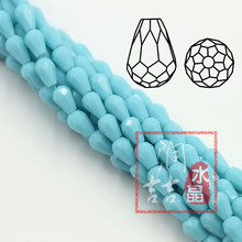 仿玉中孔水滴水晶散珠串珠3*5MM服饰饰品门帘珠diy耳环配件厂家