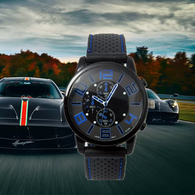Силиконовые модные кварцевые часы, мужские часы, гоночная тема для младших школьников