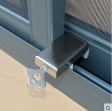 带钥匙窗户锁平移窗锁扣儿童安全锁防盗锁推拉门窗限位器