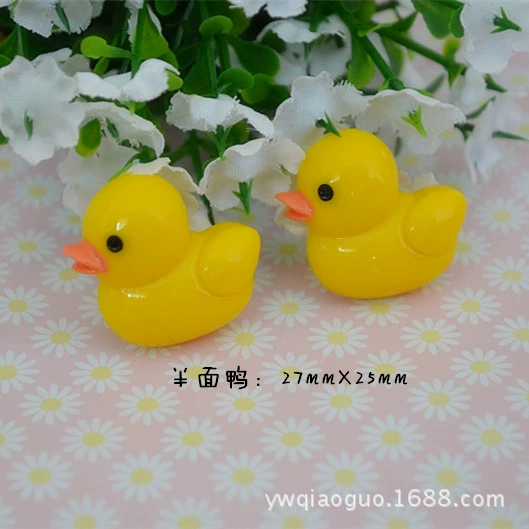 Детская заколка для волос (B.Duck) милая резиновая полуракушка желтая утка, 27×25 мм для рукоделия