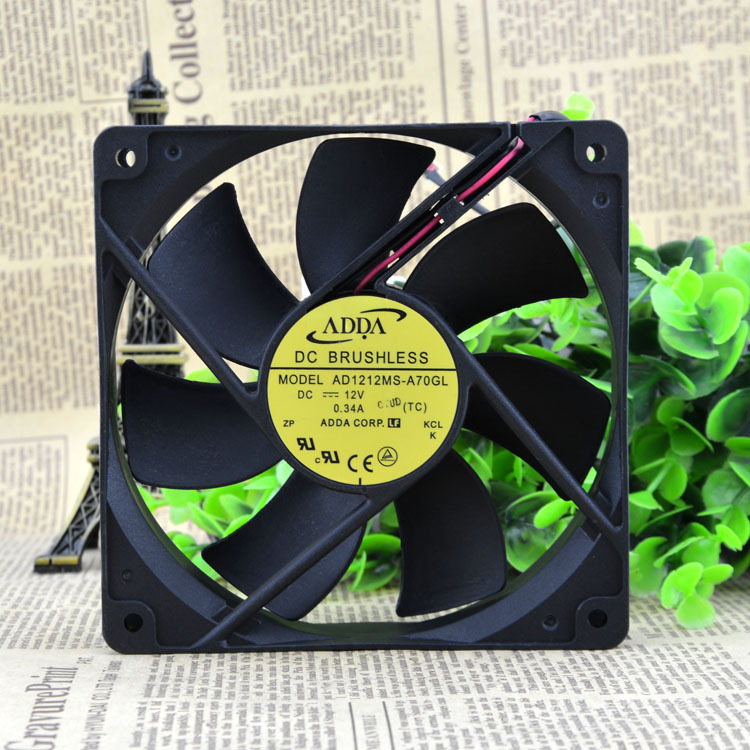 原装ADDA 12025 DC12V 0.34A AD1212MS-A70GL 12CM12厘米电源风扇