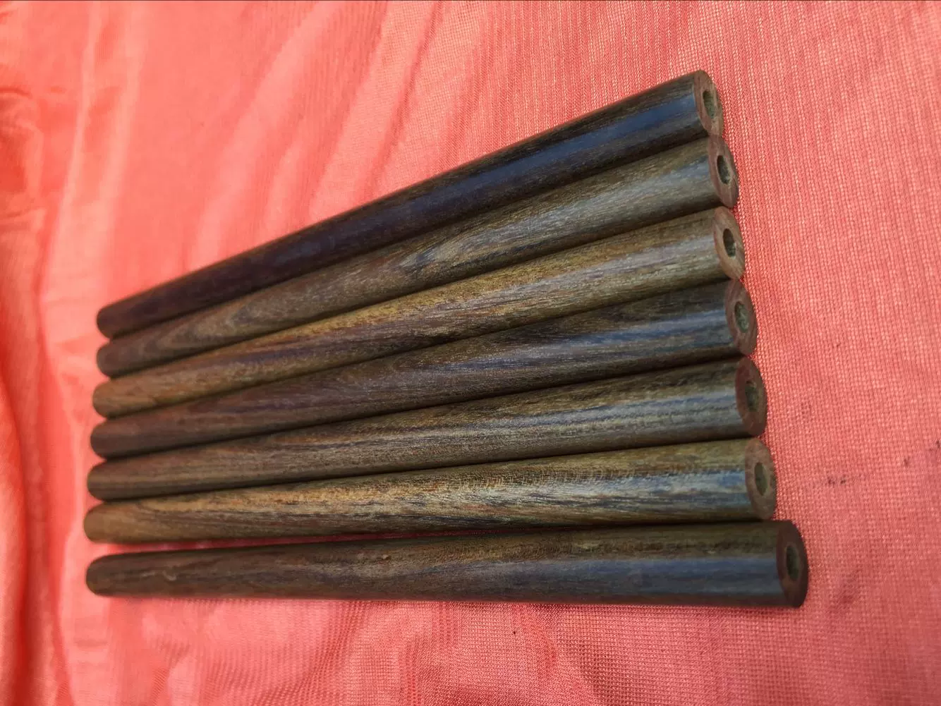 厂家批发180*11烟嘴料红檀红贵宝 紫光檀 鸡翅木沉贵通孔红木圆棒