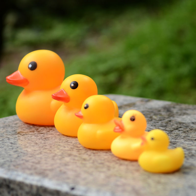 Vinyl Playing Duck-Little Duck Pinch and Ring Educational Toy Mother and Child Duck Beautiful and Cute Mesh Bag Packaging