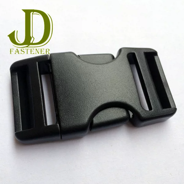 Manufacturers supply Black Spring buckle double adjustable warrior buckle plastic spring double pull ribbon adjustable buckle