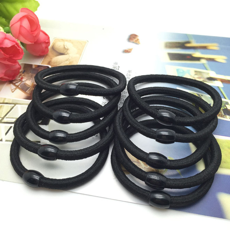 Korean version of black rubber band hair band bold tie rope simple hair rope hair accessories headdress wholesale dollar store supply