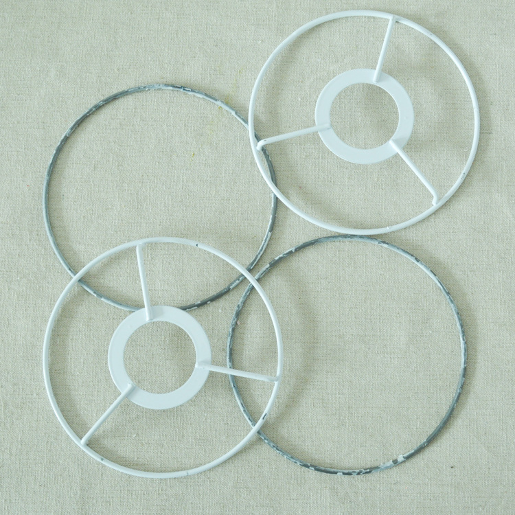 Barril recto redondo cubierta de tela hierro hardware portalámparas E27 lámpara de mesa lámpara de pared lámpara de cuero papel DIY accesorios de iluminación anillo de hierro