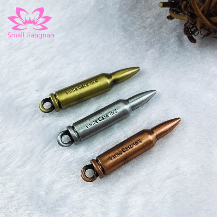 合金金属子弹头钥匙扣挂件 仿真金属子弹项链挂件吊坠批发复古风