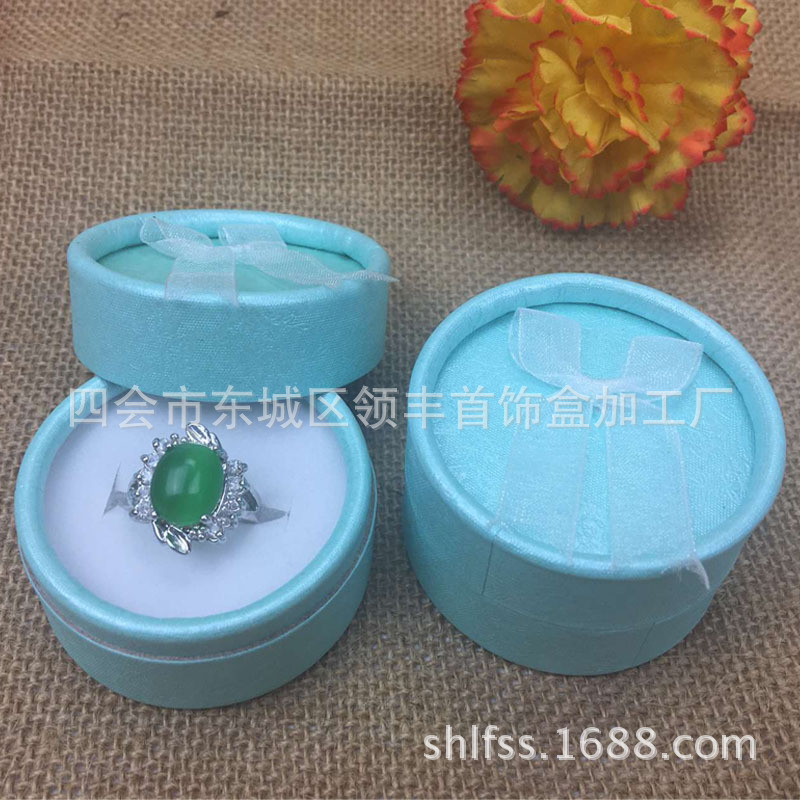 小圆形韩国首饰圆形戒指盒饰品盒银饰礼品盒蝴蝶花耳钉礼盒批发