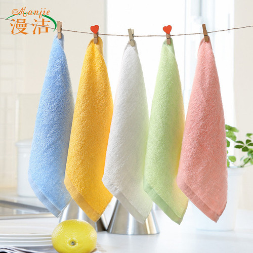 Bamboo Fiber White Square Scarf Kindergarten Small Square Scarf Face Washing Children's Handkerchief Small Handkerchief Hand Towel Water Absorbent Small Towel Wholesale