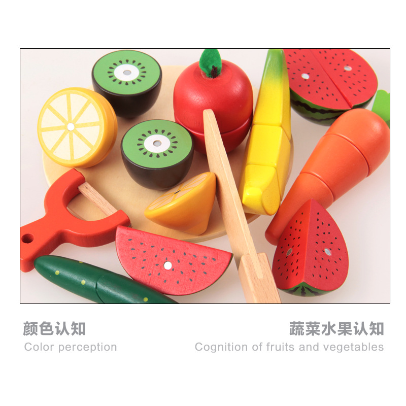 Los niños de madera PUDDY corte música fruta y verdura corte música madera bebé jugar casa cocina Juguetes