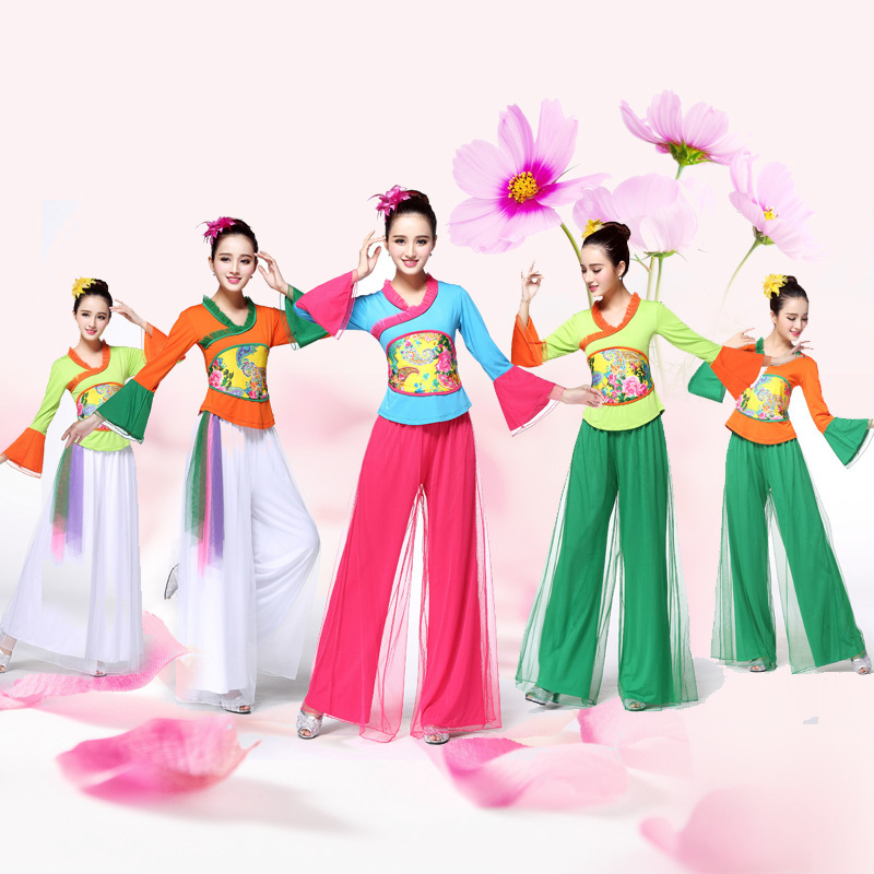 New Square dance clothing Yang Yi square dance clothing Yangko waist drum fan performance clothing style Han nationality