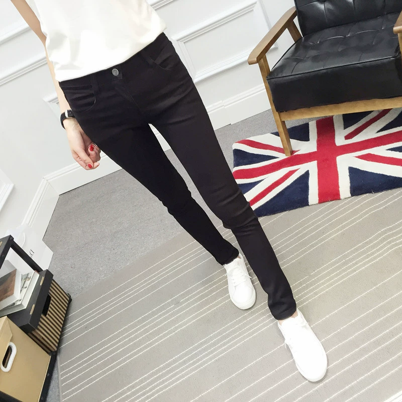 Весна и осень 2022 Новые брюки, джинсы для студентов, однотонные модные тонкие джинсы в Корейском стиле